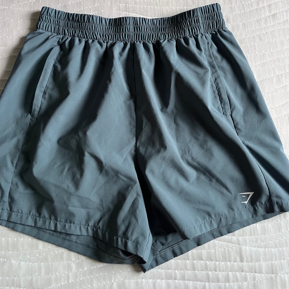 Small  Gymshark Athletic Shorts with Zipper Pockets | Blue